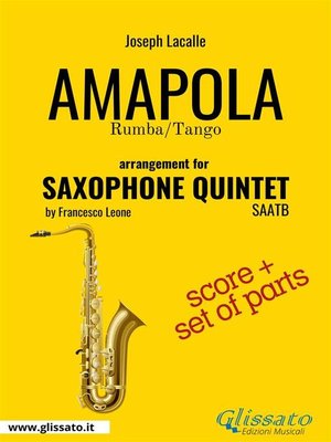 cover image of Amapola--Flexible Saxophone Quintet score & parts